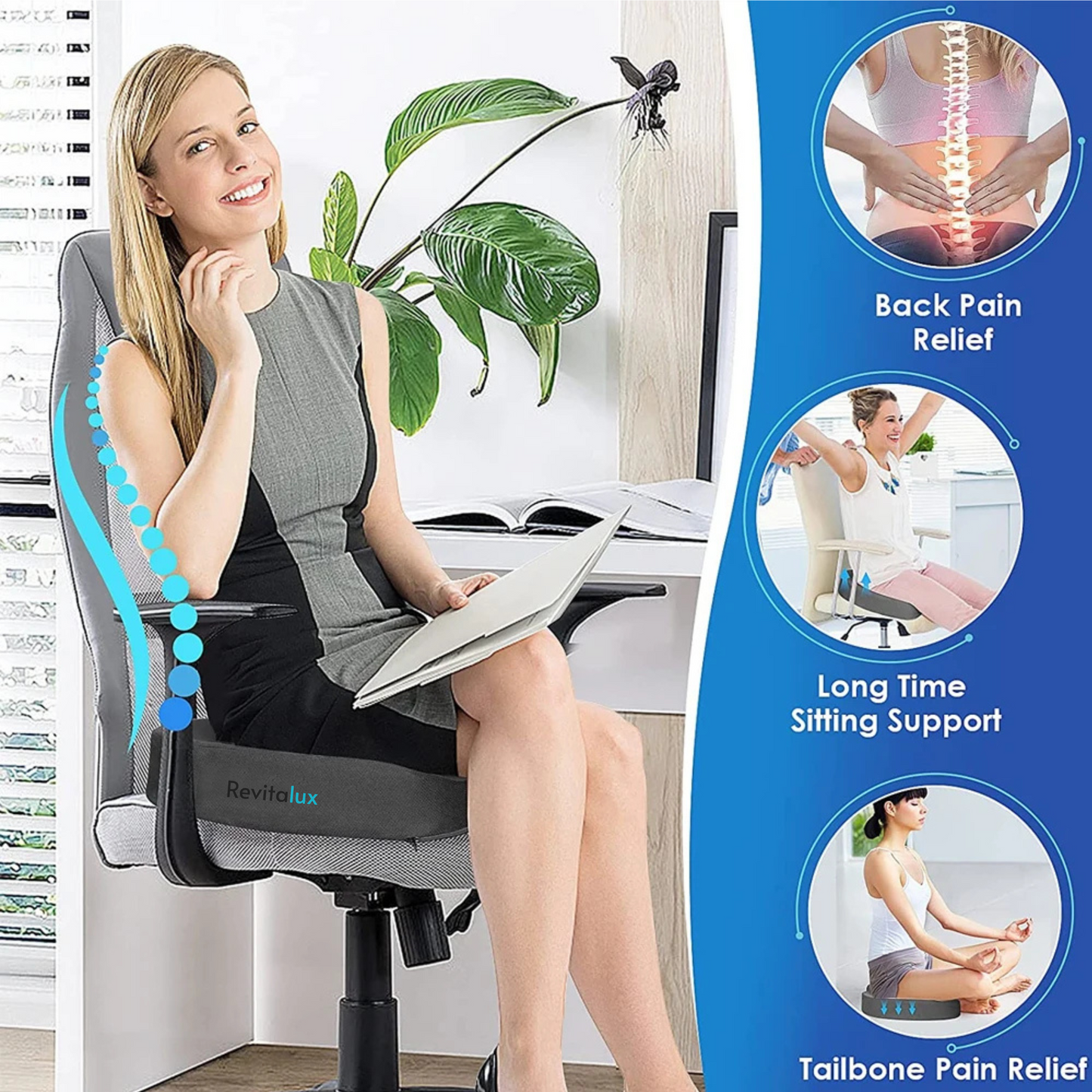 Revitalux™ Memory Foam U-Shaped Pillow for Chair