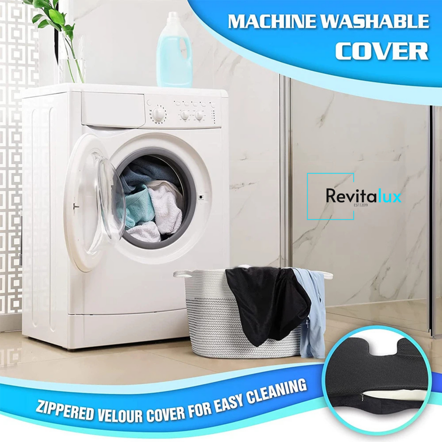 Revitalux™ Memory Foam U-Shaped Pillow for Chair
