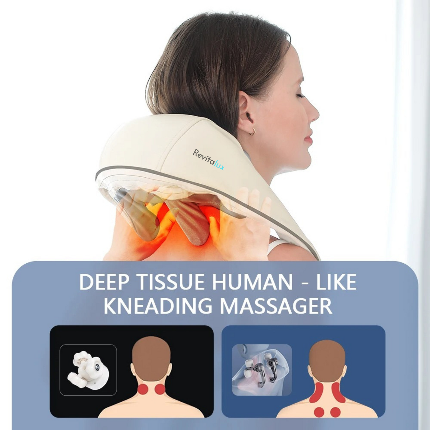 Revitalux™ 26W Brushless Motor Neck And Shoulder Massager