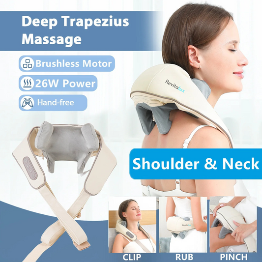 Revitalux™ 26W Brushless Motor Neck And Shoulder Massager
